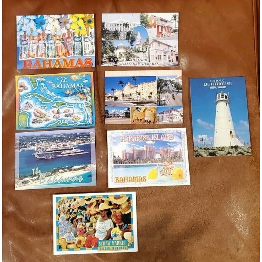 8 Nassau Bahamas 4 Inch X 6 Inch Tourist Post Cards Kodak Banana Peel